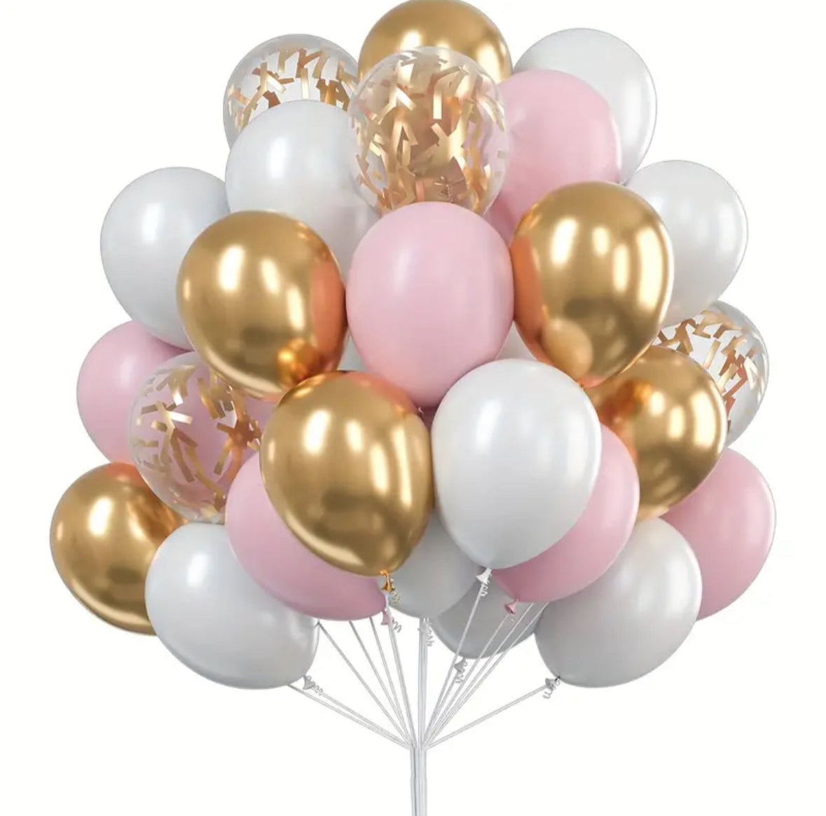 Metallic and Confetti Helium Balloons - mix