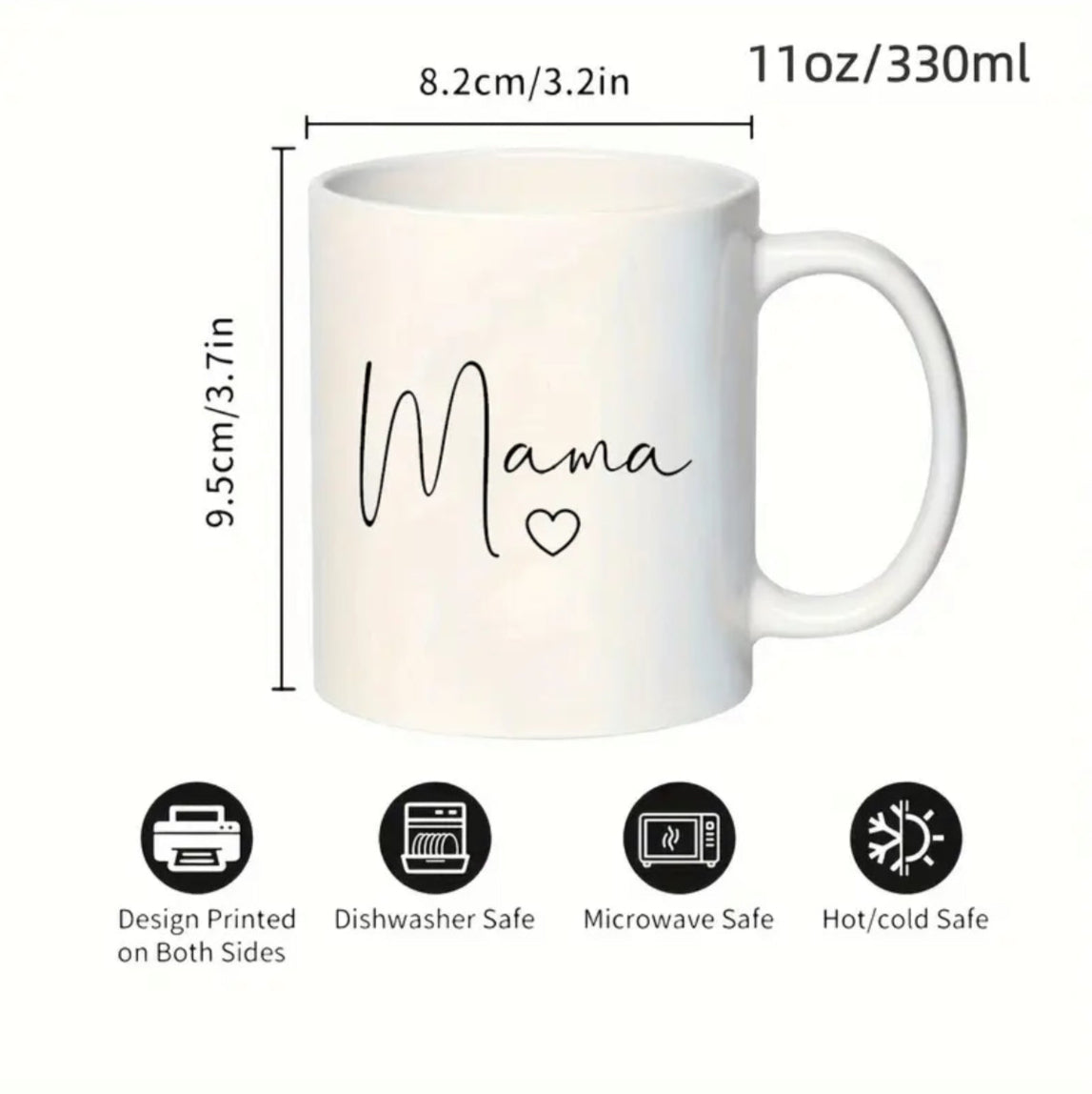 “Mama” Minimalist Mug – Ceramic Gift Cup (330ml)
