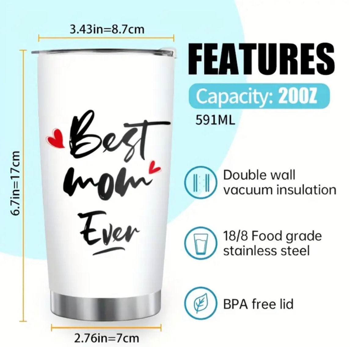 “Best Mom Ever” Insulated Tumbler
