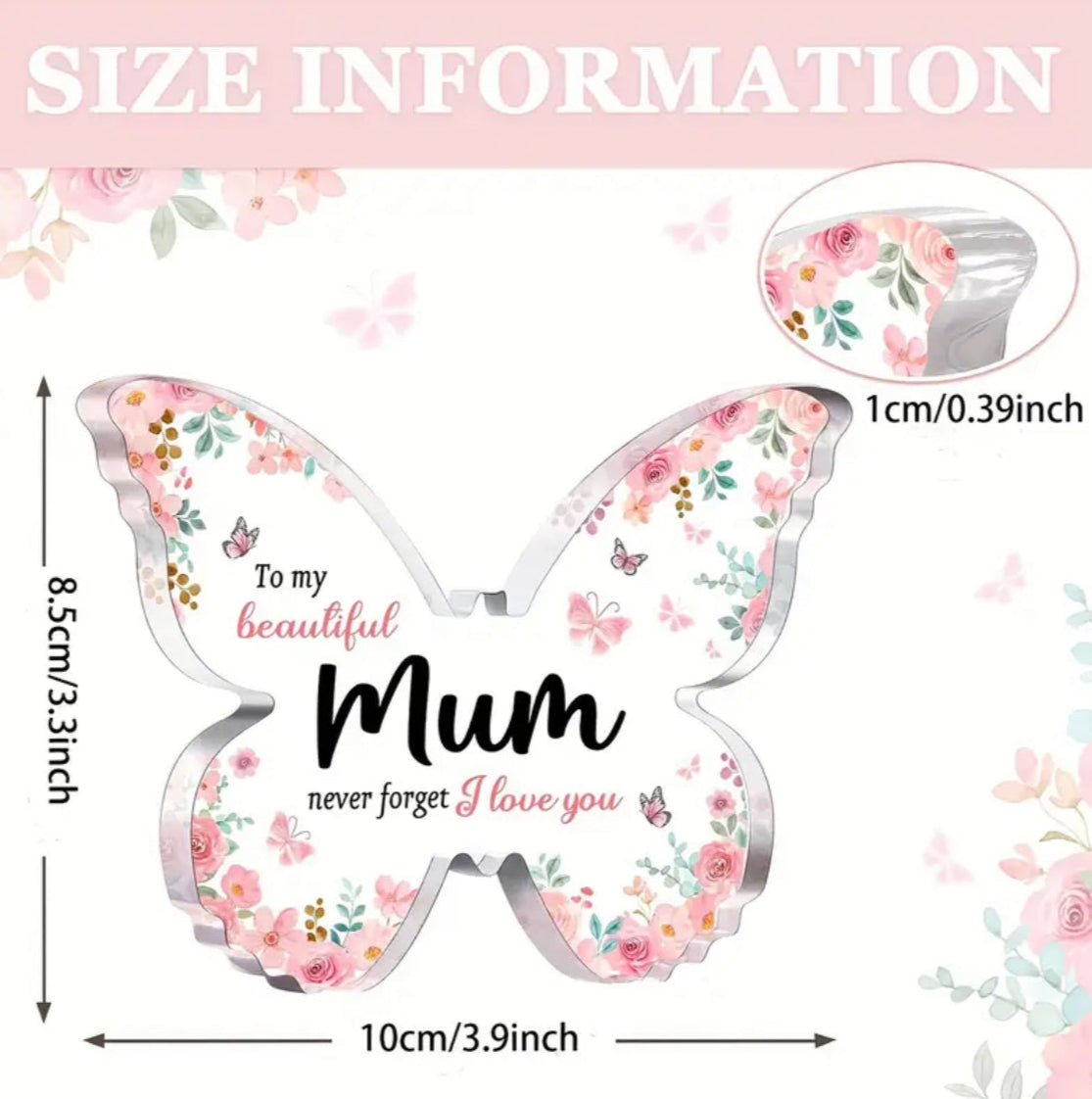 “To My Beautiful Mum” Acrylic Butterfly Keepsake