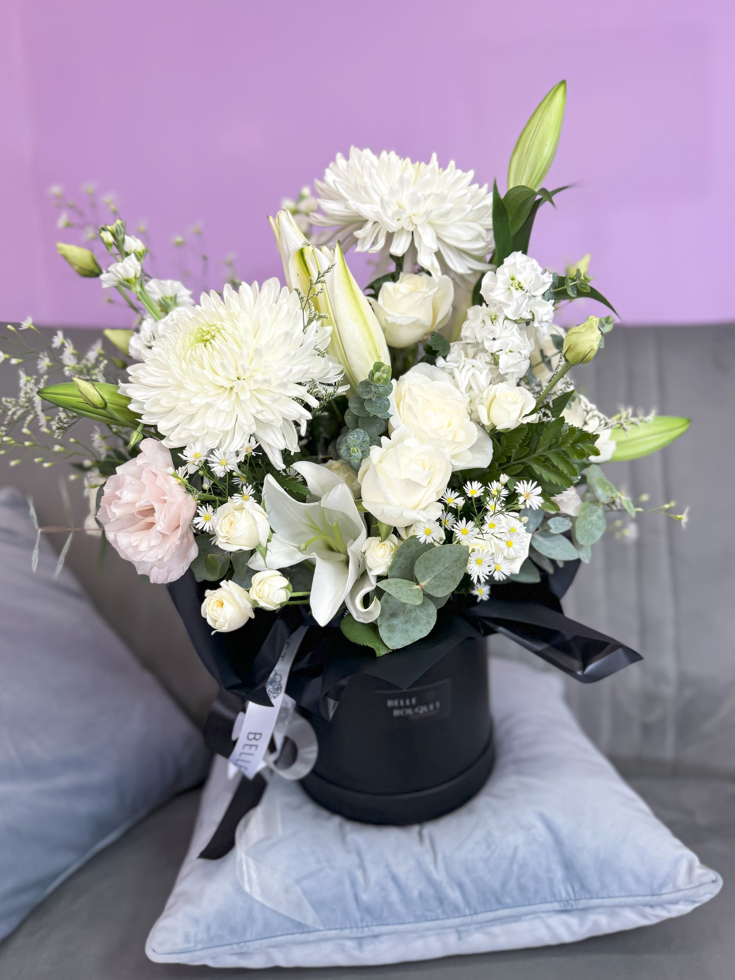 White Sympathy Flower Box