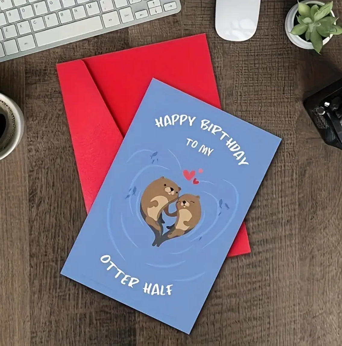 Card (With Envelope) Otter Half Birthday