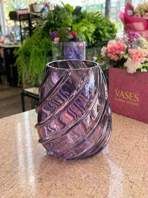 Amethyst Swirl Vase