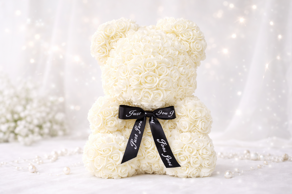 Rose Bear (Foam Roses) - White