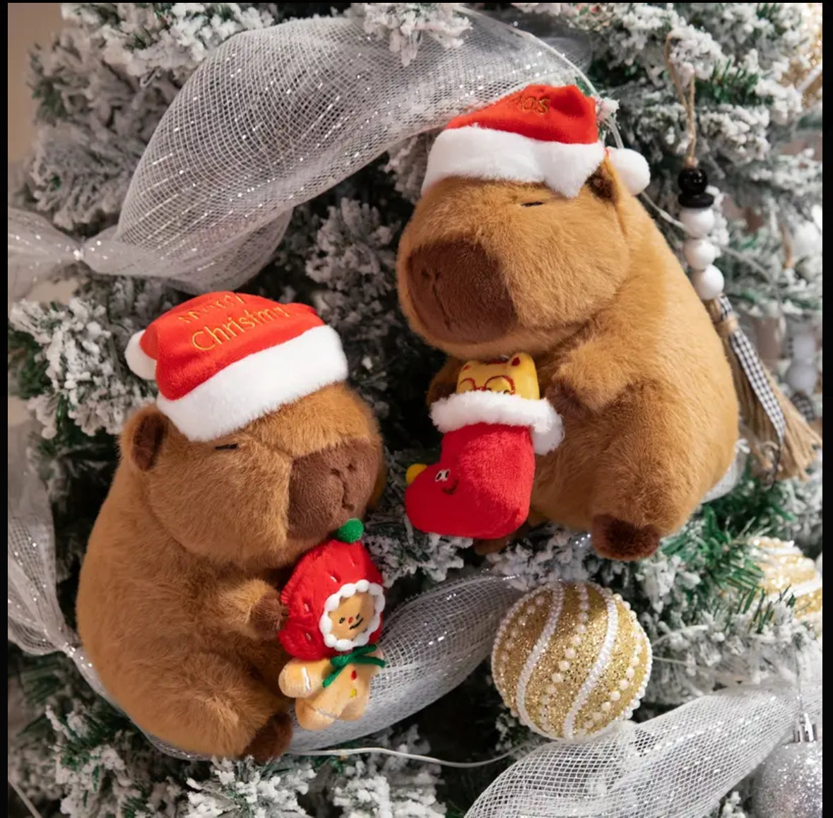 Christmas Capybara Plush Toy
