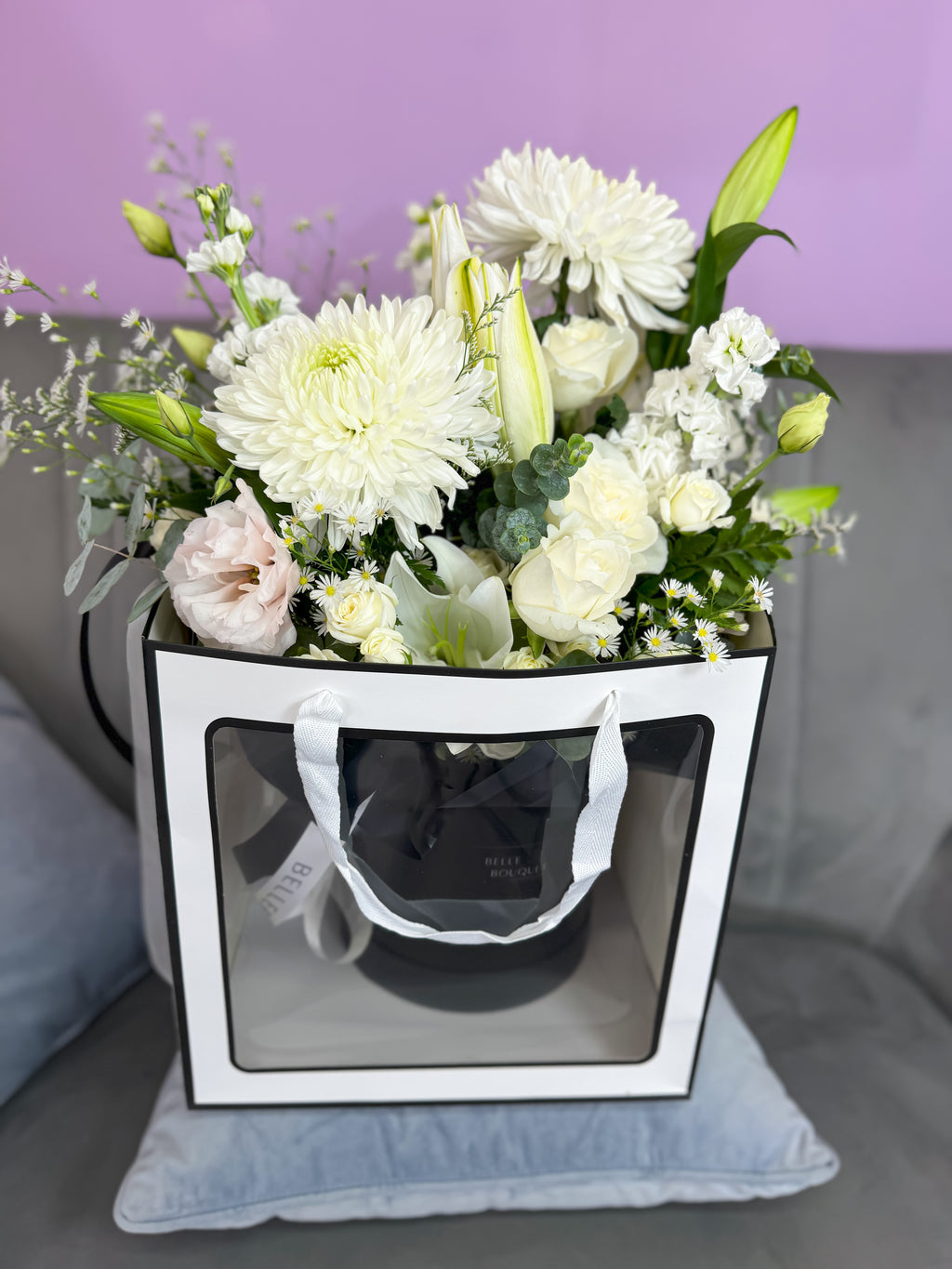 White Sympathy Flower Box
