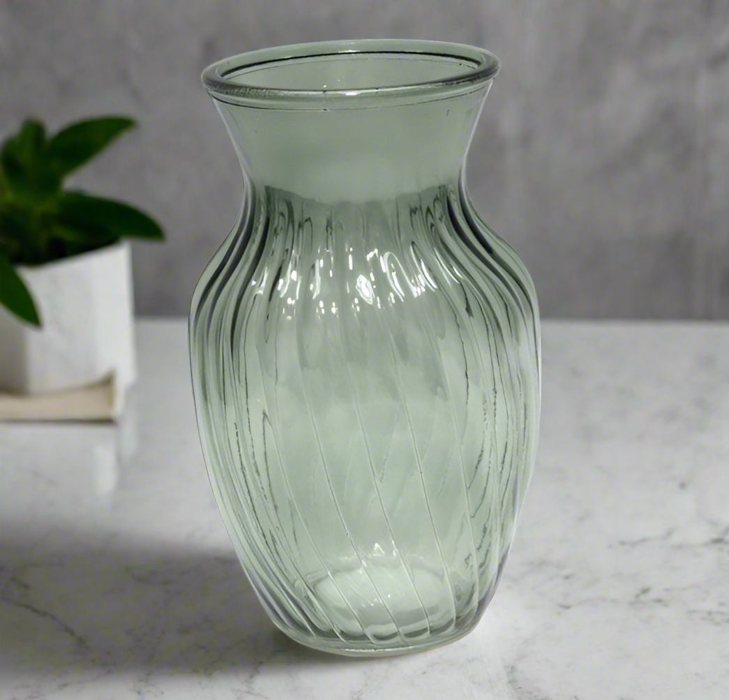 Retro Slim Glass Vase - Rose Design