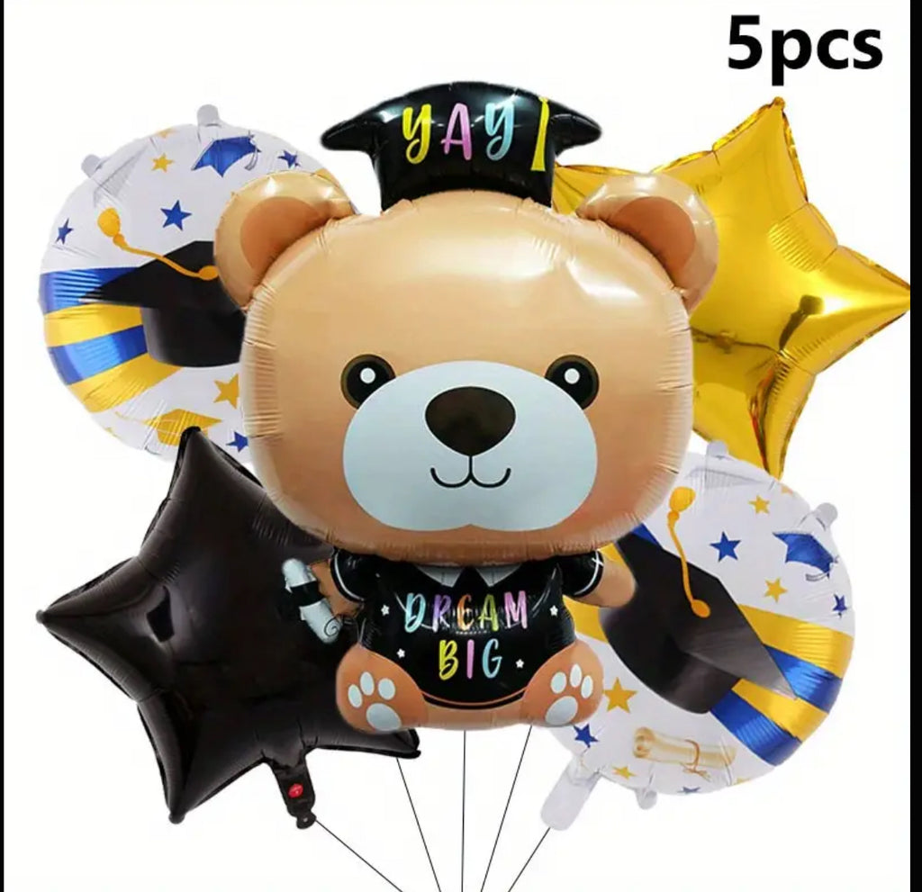 5pcs Graduation Foil Balloon Set