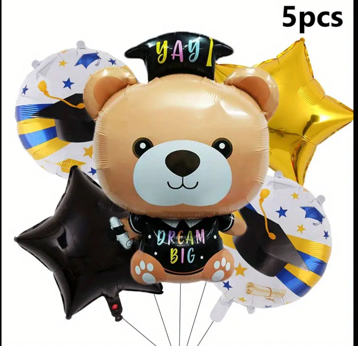 5pcs Graduation Foil Balloon Set