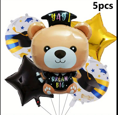 5pcs Graduation Foil Balloon Set