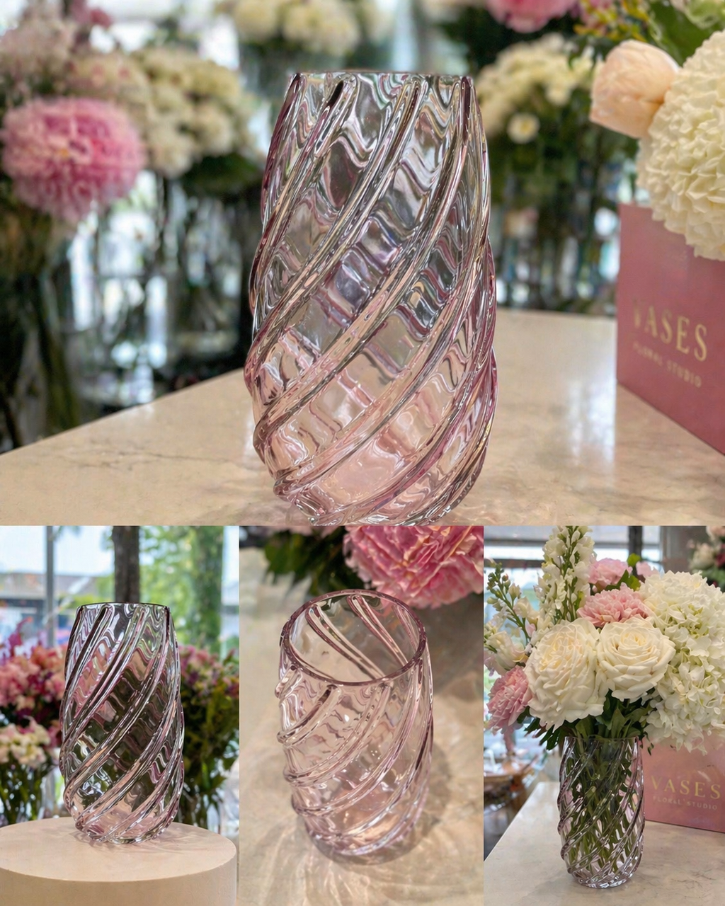 Rosé Twist Vase