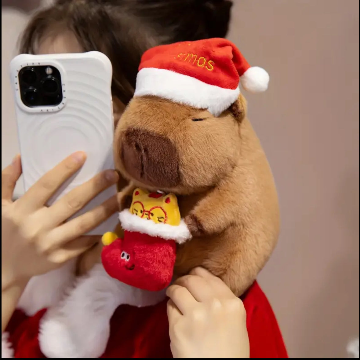 Christmas Capybara Plush Toy