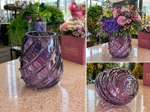 Amethyst Swirl Vase