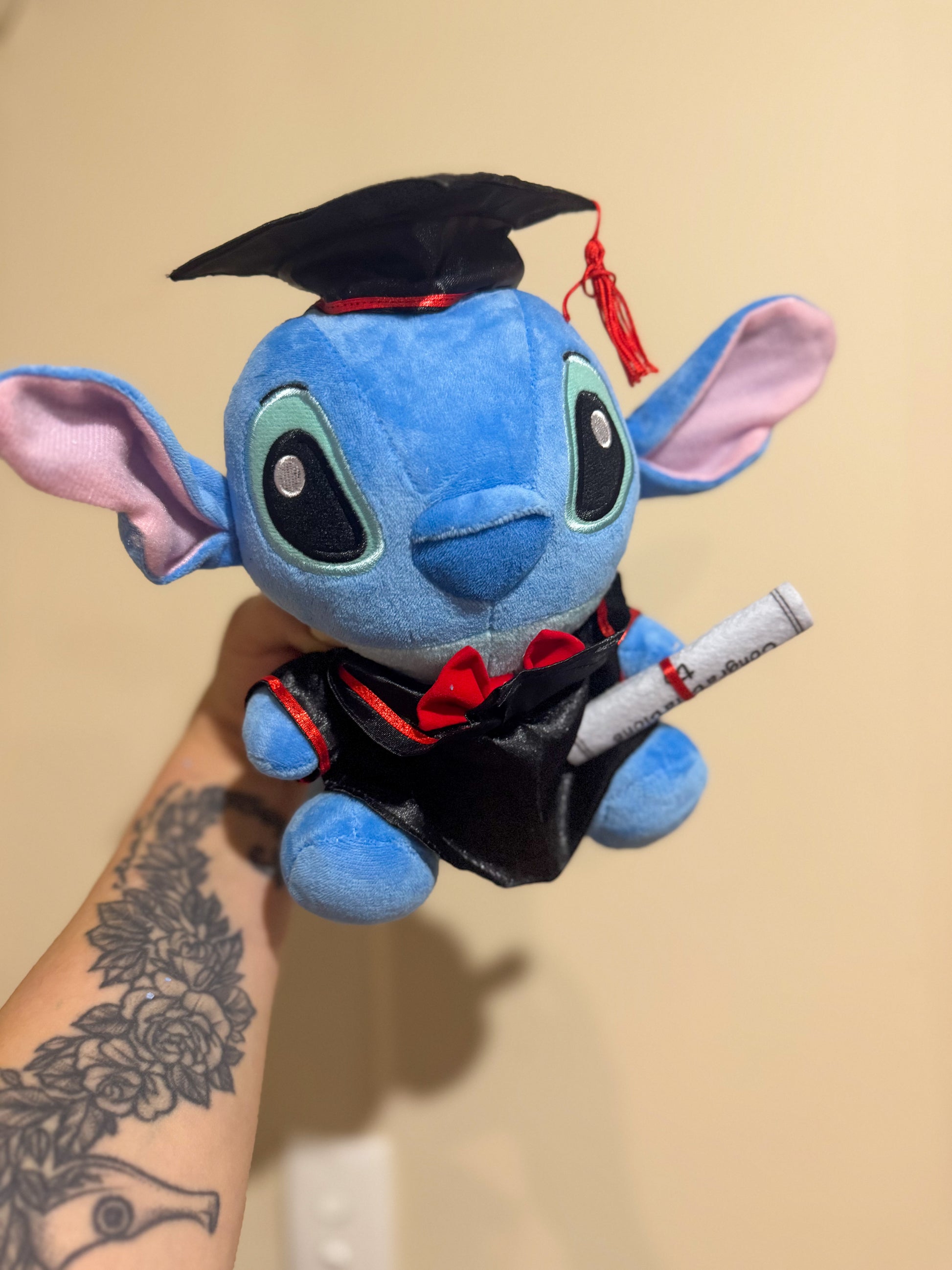 Blue Graduation Plush (Stitch Style) 🎓