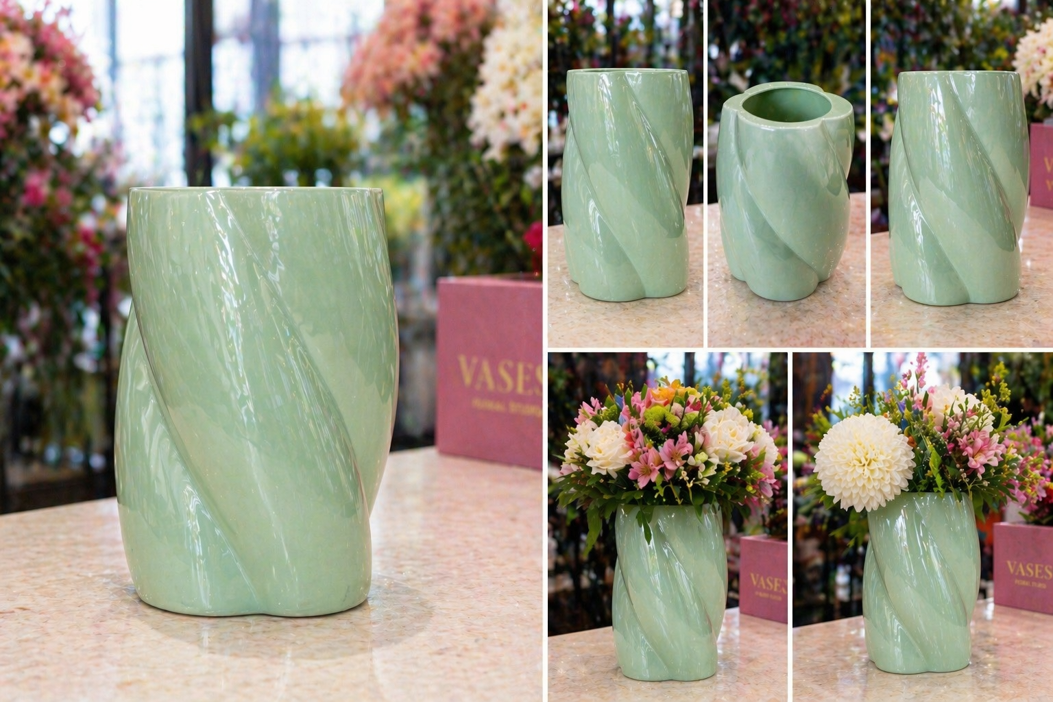 Sage Swirl Vase