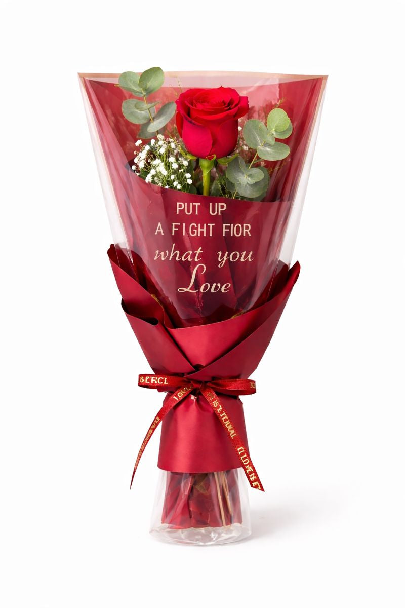 Single Rose in Signature Sleeve - Red