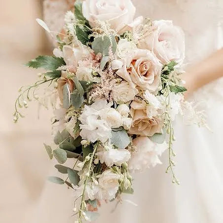 Cream Cascading Bridal Bouquet