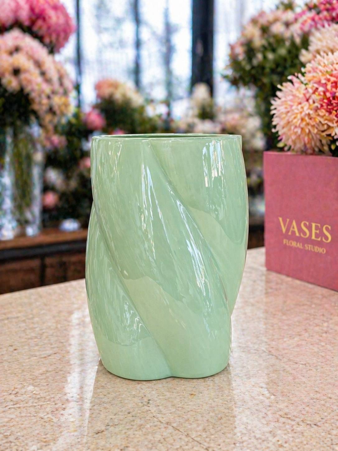Sage Swirl Vase