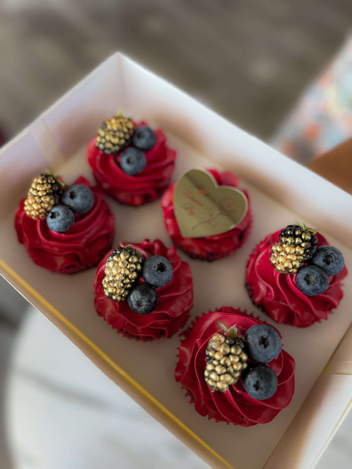 Berry & Gold Perfection: Rich Red Cupcakes