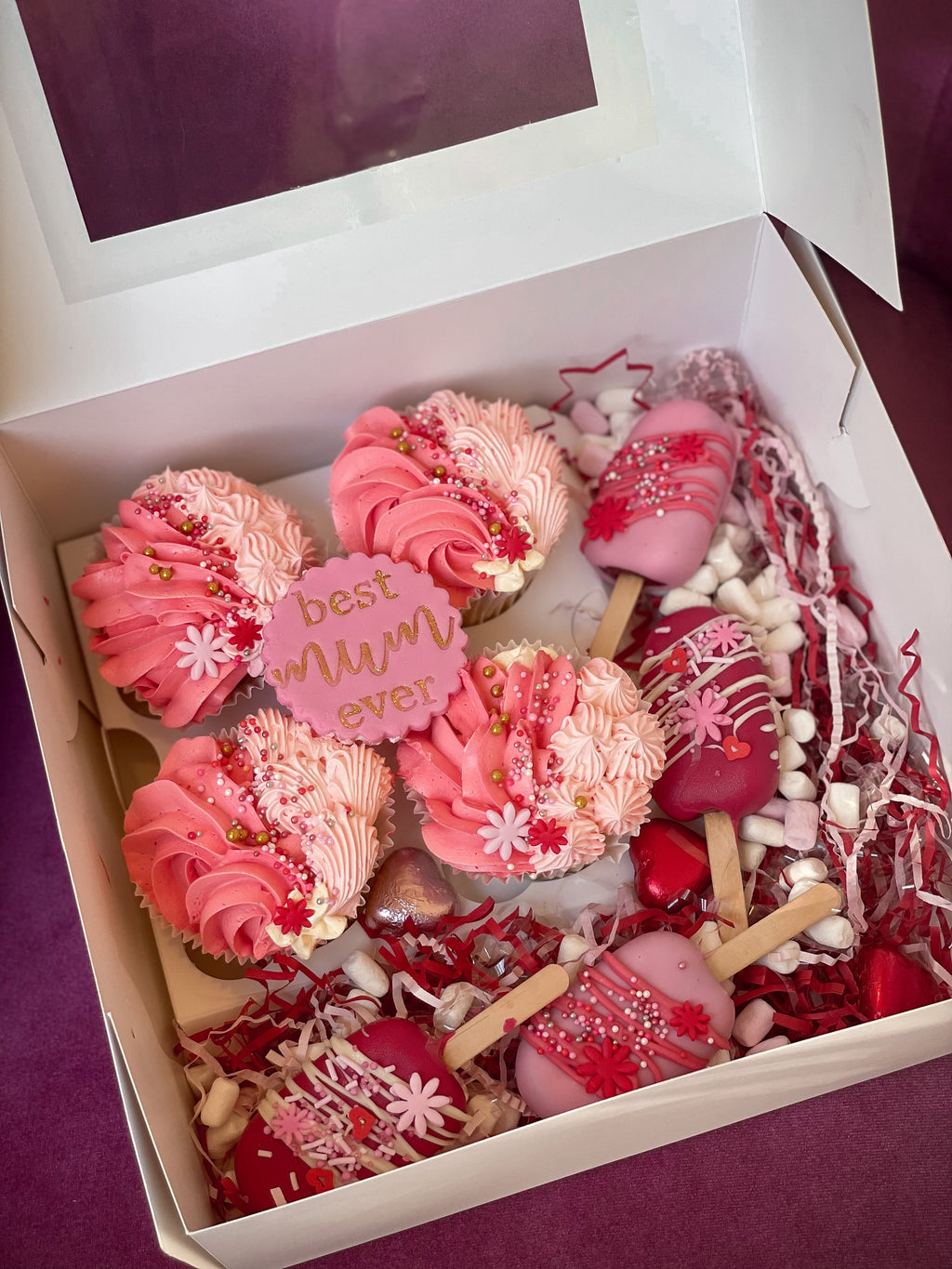Lilac Blooms & Cupcake Box - Mum’s Delight 