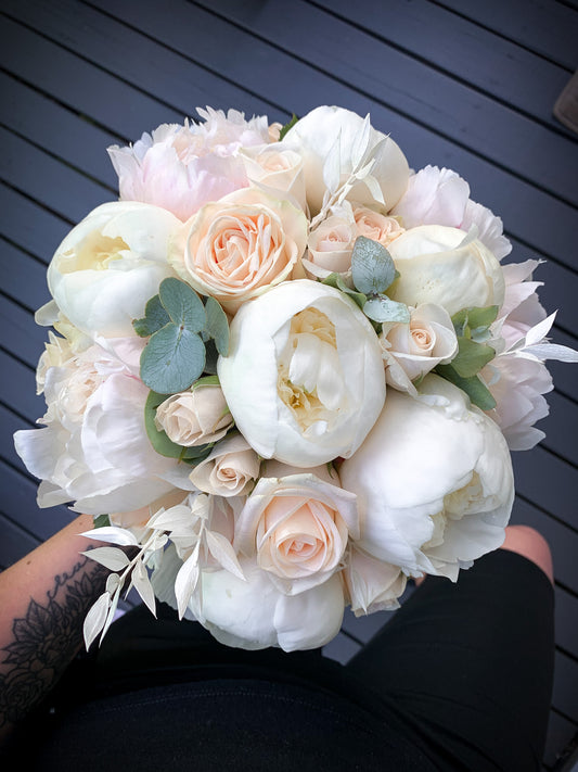 White Peony Bridal Bouquet