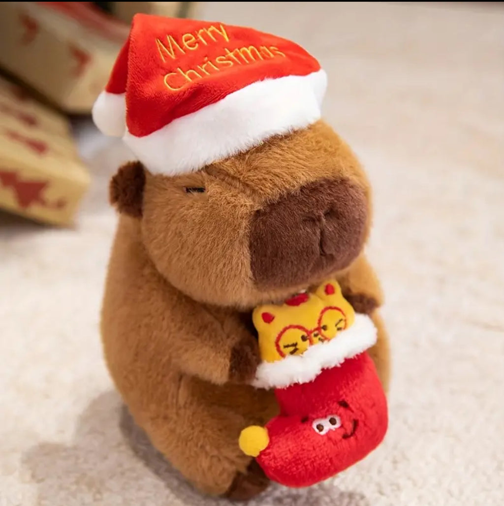 Christmas Capybara Plush Toy