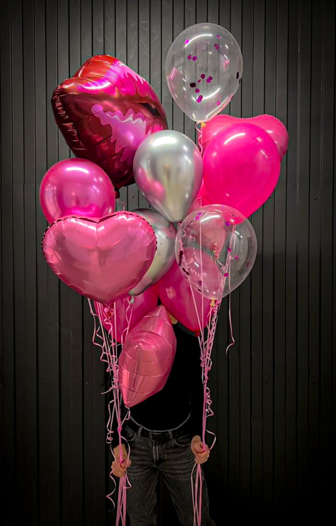 Pink and Silver balloons set