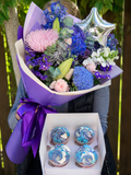 Blue Stars Bouquet gift set