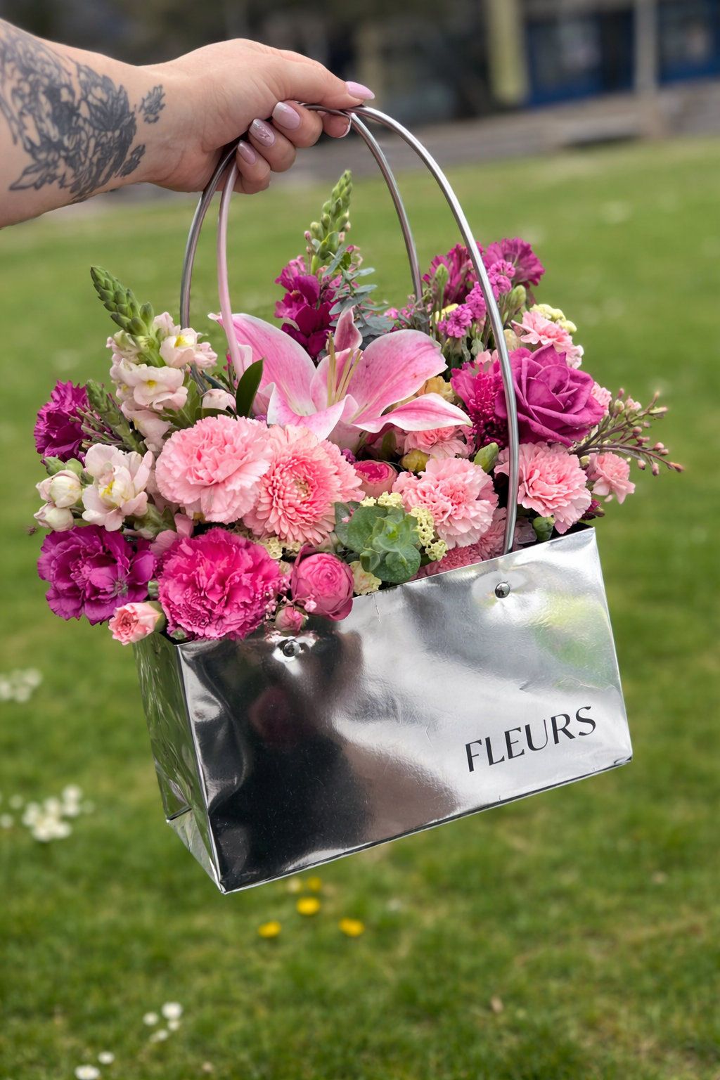 Blush Luxe Flower Bag