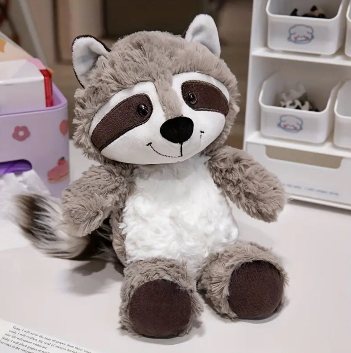 Plush Raccoon Toy grey
