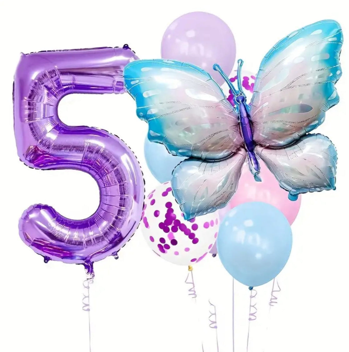 Purple birthday balloons