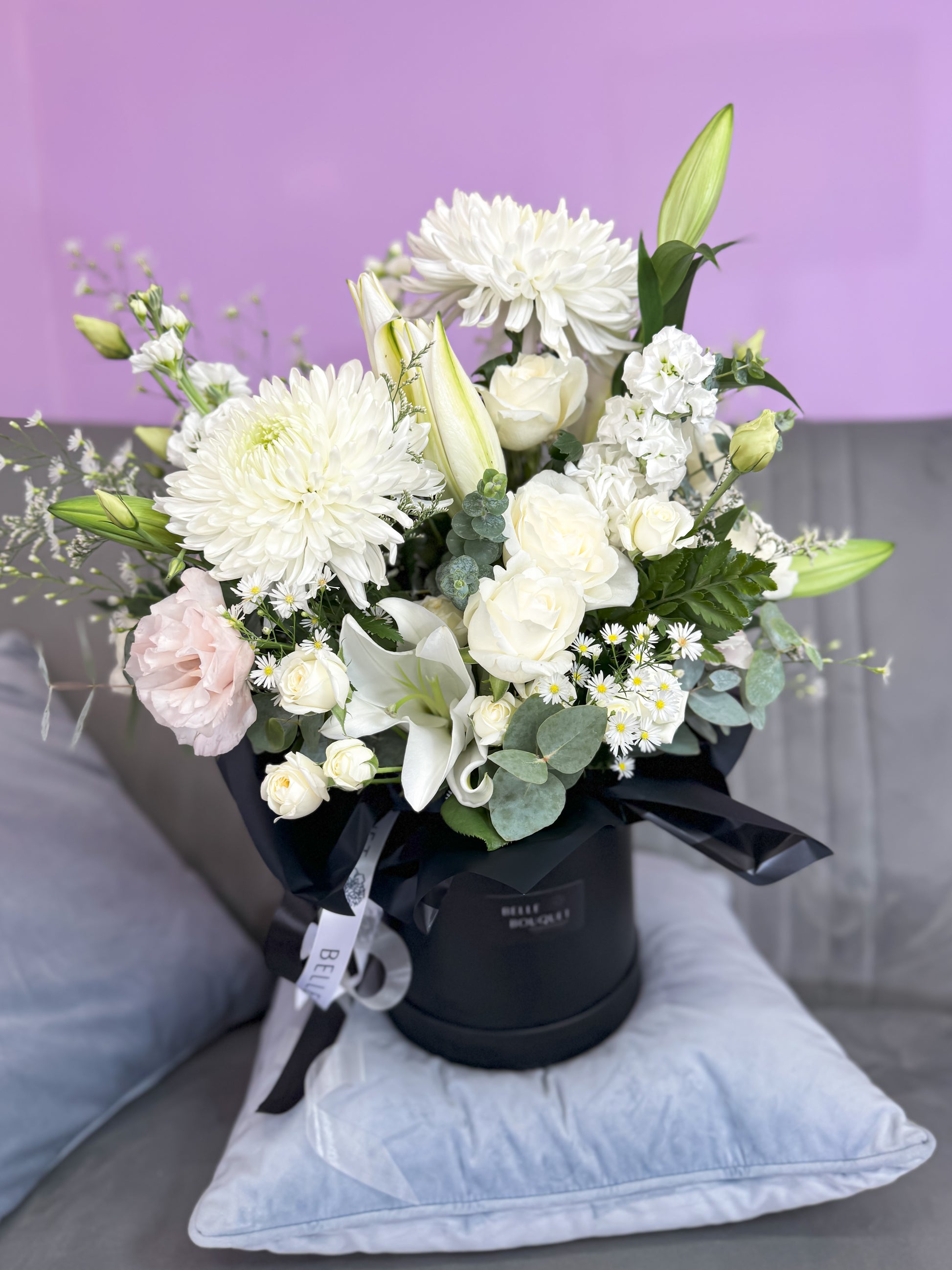 White Sympathy Flower Box