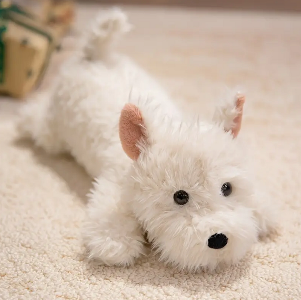 White plush dog toy