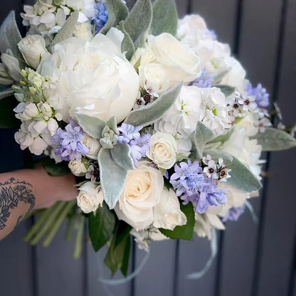 Wintery  Bridal Bouquet + Buttonhole